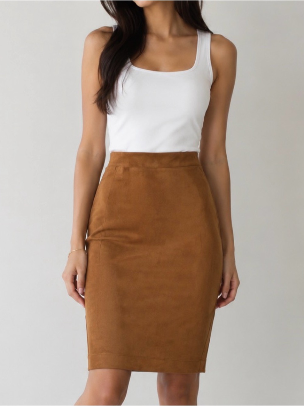 T Tahari Tan Pencil Skirt